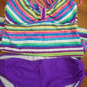 Brightly colored tankini